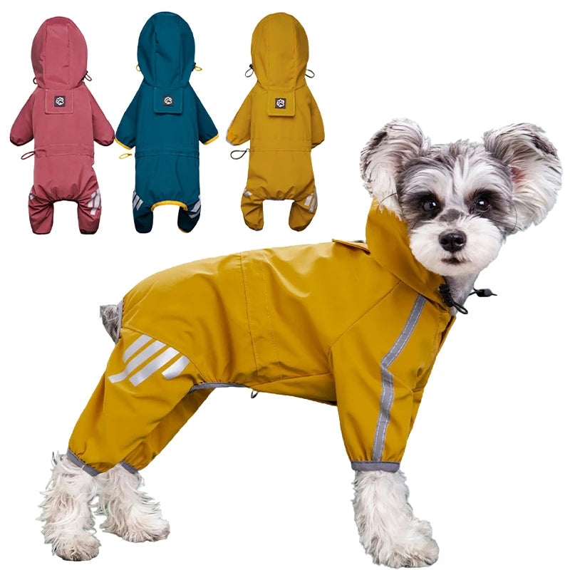 Reflective Waterproof Dog Raincoat – Jumpsuit for Small & Medium Dogs